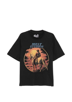 Melt round-neck printed T-shirt - Black