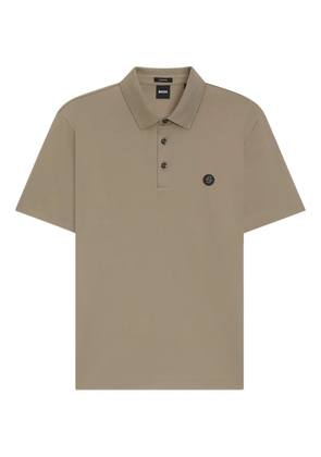 BOSS logo-plaque polo shirt - Neutrals