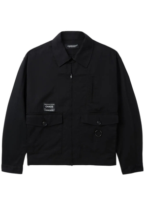 Undercover logo-patch twill shirt jacket - Black