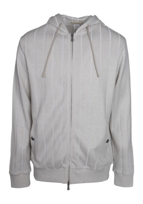 Eleventy striped zip-up hoodie - Neutrals
