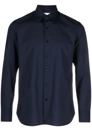 PT Torino straight-point collar wool shirt - Blue