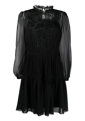 Alberta Ferretti sheer lace detail dress - Black
