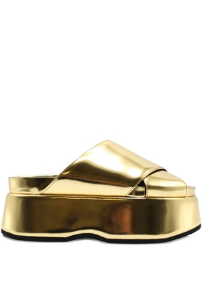 Junya Watanabe metallic platform sandals - Gold