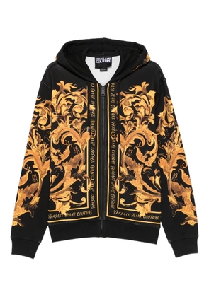 Versace Jeans Couture baroque-print zip-up hoodie - Black