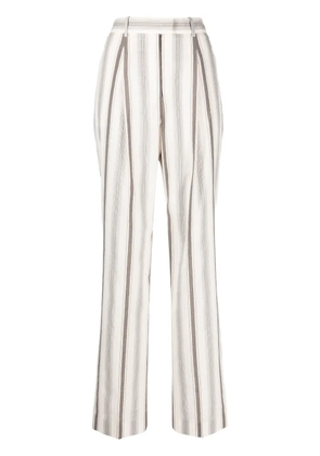 Fabiana Filippi stripe-print straight-leg tailored trousers - Neutrals