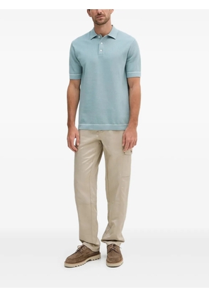 Hackett ribbed-knit polo shirt - Blue