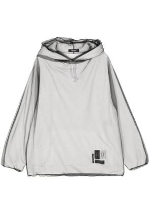 Undercover mesh-overlay cotton hoodie - Grey