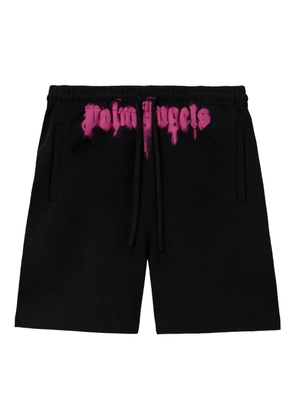 Palm Angels sprayed logo shorts - Black