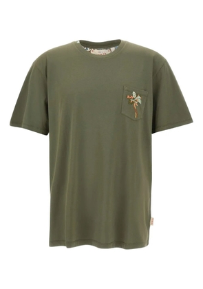 BOB embroidered-pocket crew-neck T-shirt - Green