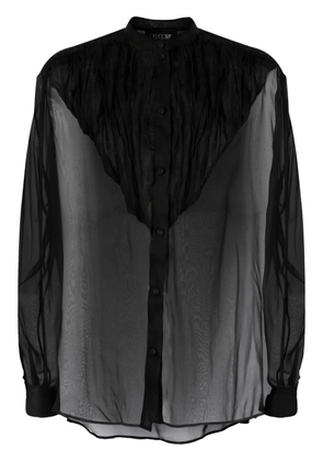 Del Core silk-organza band-collar blouse - Black