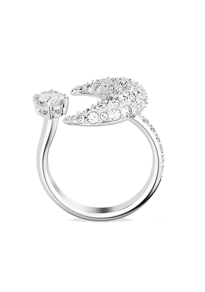 Swarovski Luna crescent-moon crystal open ring - Silver