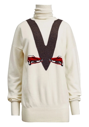 KHAITE Esmal jacquard-knit cashmere jumper - White