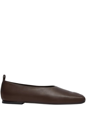 Courrèges minimal leather loafers - Brown