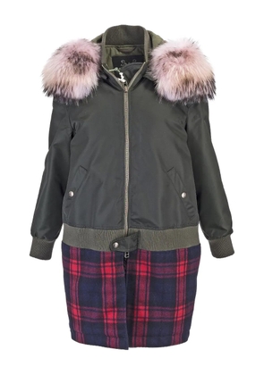 Mr & Mrs Italy fur-trim hooded coat - Green