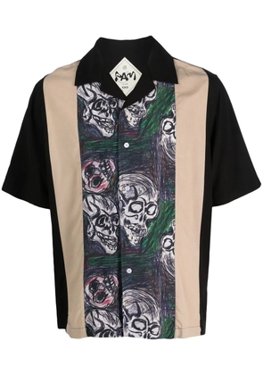 Perks And Mini skull-print bowling shirt - Black