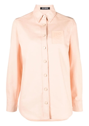 Raf Simons logo-patch long-sleeve shirt - Pink