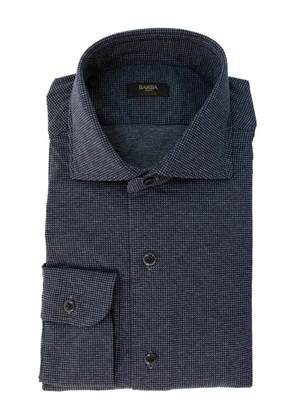 Barba micro-dotted button-down shirt - Blue