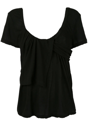 UNRAVEL PROJECT panelled scoop neck T-shirt - Black