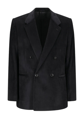 Lardini double-breasted corduroy jacket - Black