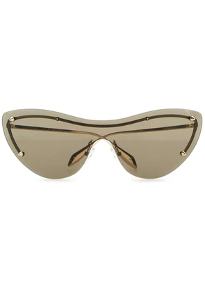 Alexander McQueen Eyewear logo-print sunglasses - Gold