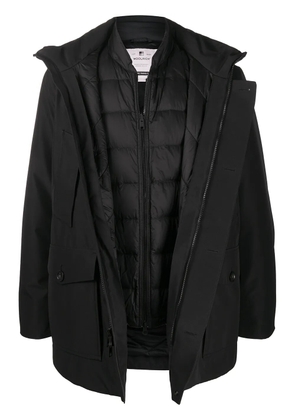 Woolrich double layered hooded coat - Black