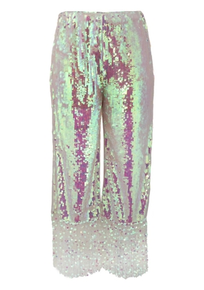 Circus Hotel Iridescent cropped trousers - White