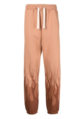 Vision Of Super flame-print cotton track pants - Brown