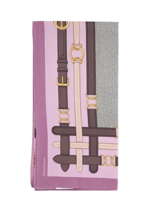 Borbonese bear-print belts buckles scarf - Pink