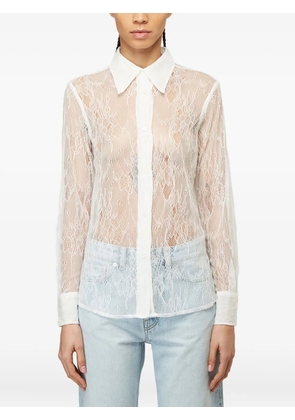OUR LEGACY floral-lace long-sleeved shirt - White