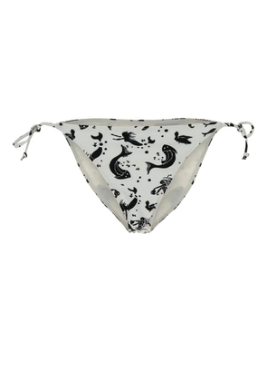Prada tie-side printed bikini bottom - White