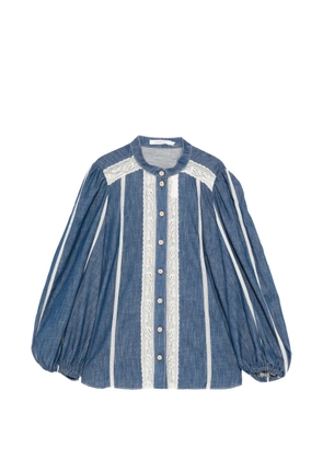 ZIMMERMANN lace-detail button-up shirt - Blue