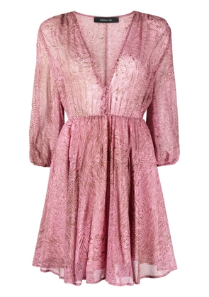 Federica Tosi abstract-print silk dress - Pink