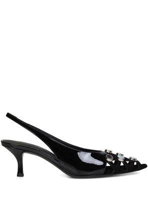 The Attico 50mm leather slingback pumps - Black