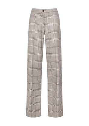 ELENA MIRO` check-pattern trousers - Neutrals