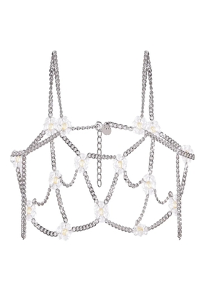 Noir Kei Ninomiya chain floral top - Silver
