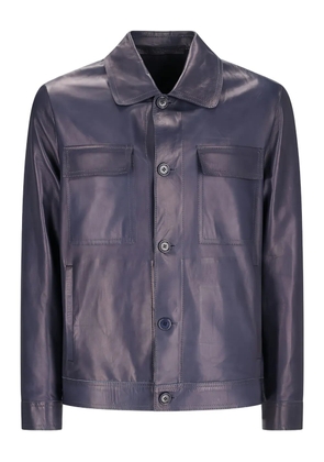 Salvatore Santoro leather shirt jacket - Blue