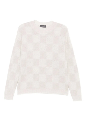 Lorena Antoniazzi sequin-embellished check sweater - Pink
