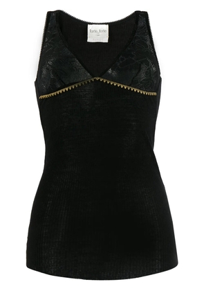 Forte Forte lace panel tank top - Black