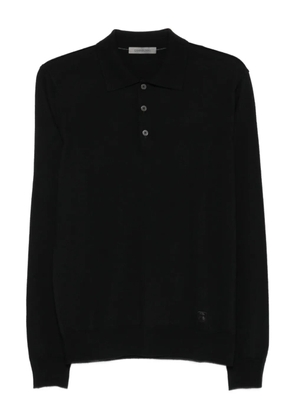 Corneliani long-sleeve polo shirt - Black