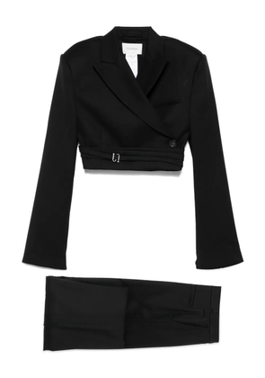 Sportmax wrap-design cropped jacket - Black
