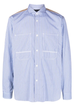 Junya Watanabe MAN panelled cotton shirt - Blue