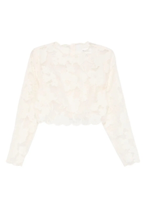 MALINA floral scalloped top - Neutrals