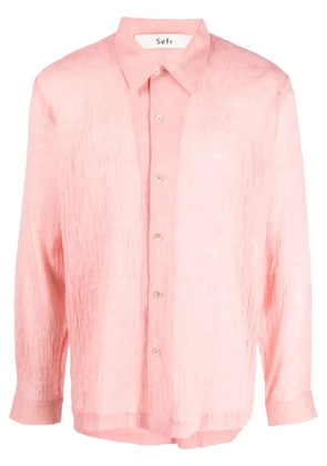 Séfr textured cotton-blend shirt - Pink