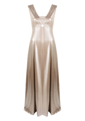 Peserico laminated flared dress - Neutrals