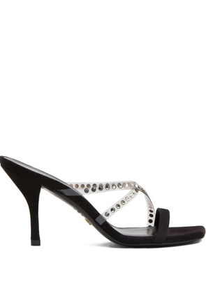 Stuart Weitzman 85mm crystal-embellished strapeze slide - White