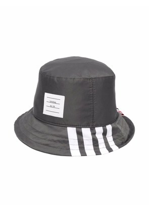 Thom Browne 4-Bar stripe bucket hat - Grey