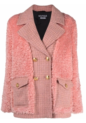Boutique Moschino textured double-breasted blazer - Pink
