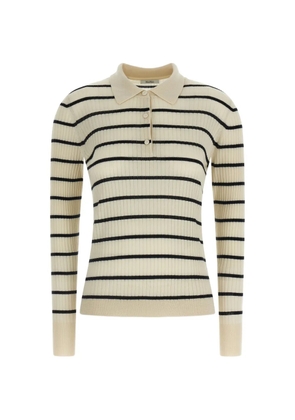 Max Mara Gitano striped ribbed polo top - Neutrals