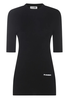 Jil Sander logo-print mini dress - Black