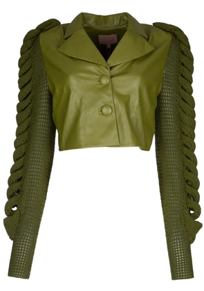 LIYA knitted-sleeve jacket - Green